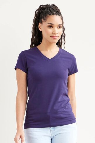 Women's Organic Pima Cotton Short Sleeve V-Neck T-Shirt in Kuwait