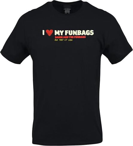 أنا أحب السحق الخاص بي Darik و The Funbags T-Shirt Crew ، EST 1997 CT USA ، Black in Saudi Arabia