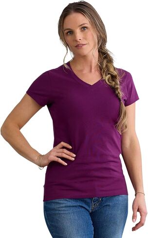Women's Organic Pima Cotton Short Sleeve V-Neck T-Shirt in Kuwait