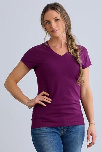 Women's Organic Pima Cotton Short Sleeve V-Neck T-Shirt in Kuwait
