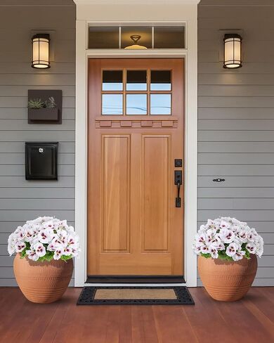 Fake Flowers for Outdoor, 12 Bundles Artificial Pansies Flowers for Outdoor Planters, Faux Plants with Extra Large Silk Flowers for Porch, Balcony Garden Patio Window Box Home Aesthetic (White) in Kuwait