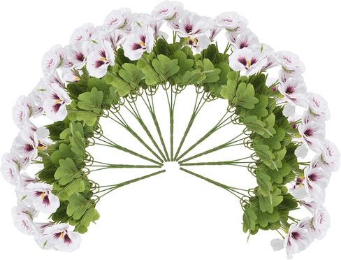 Fake Flowers for Outdoor, 12 Bundles Artificial Pansies Flowers for Outdoor Planters, Faux Plants with Extra Large Silk Flowers for Porch, Balcony Garden Patio Window Box Home Aesthetic (White) in Kuwait