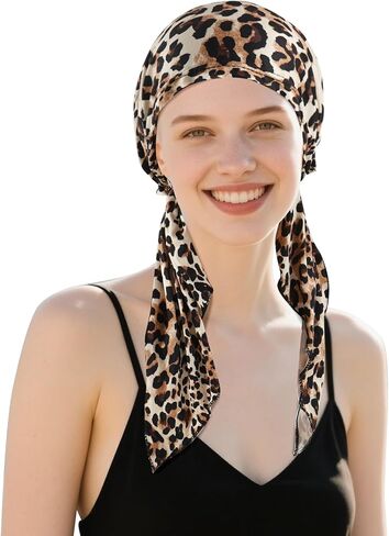 Docila قبل ربط Chemo Aways Women Fashion Print Curved Cover Cover Cap Cap Cancer Cancer Hair Hair Turban Beanie Hats in Kuwait