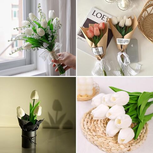 10pcs مفتوحة جزئيا الزنبق الاصطناعي 15.5 "PU الزهور الاصطناعية للهدايا العائلة هدايا DIY ترتيب الزهور الزهور في المنزل المطبخ مكتب حفلات الزفاف in Kuwait