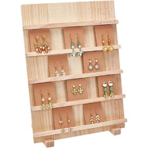 PH PandaHall 5-Tier Wooden Jewelry Display Stand Earring Cards Holder Retail Jewelry Rack Stand Removable Showcase with Slots for Selling Bracelets Craft Jewelry Showing Storage, 15.4" Height in Saudi Arabia