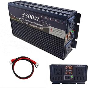 3500W Power Inverter 72V DC to 110V AC Converter with LED Display Dual AC Outlets Dual Fans Radiating for RV, Camp, Boat and Home Emergency Portable Pure Sine Wave Inverter (LED Screen, 3500W 72V) in Kuwait