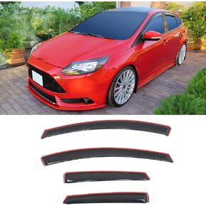 FREEMOTOR802 in-Channel Car Window Deflectors, Compatible with 2012-2018 Ford Focus Both 4Dr Sedan & 5Dr Hatchback, Smoke Acrylic Rain Guards Side Window Visors Wind Deflectors, 4-Piece Set in Saudi Arabia