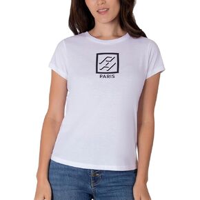 تي شيرت أزياء الأزياء في باريس هيلتون رسومات مزينة بأكمام قصيرة in Kuwait