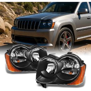 AKKON - For Jeep Grand Cherokee Halogen Type Black Headlights Driver and Passenger Side Replacement Set in Saudi Arabia