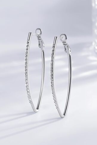 Borun Rhinestone Crystal Leaf Shape Hoop Earring Hypoallergenic Jewelry for Women in Saudi Arabia
