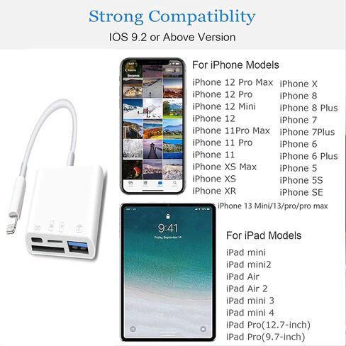 USB C SD Card Reader Adapter, 4 in 1 USB Female OTG Adapter Compatible SD/TF Card,USB C to USB Camera Memory Card Reader Adapter for New Pad Pro MacBook Pro and More UBC C Devices in Kuwait