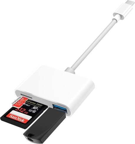USB C SD Card Reader Adapter, 4 in 1 USB Female OTG Adapter Compatible SD/TF Card,USB C to USB Camera Memory Card Reader Adapter for New Pad Pro MacBook Pro and More UBC C Devices in Kuwait