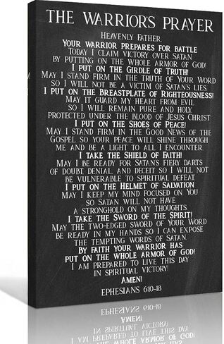 Zhefoart The Warrior Prayer Ephesians 6 10–18 Wall Art Bible Verse Poster for Bedroom Wall Painting Framed Canvases for Living Room Artwork 12x18 inches in Saudi Arabia
