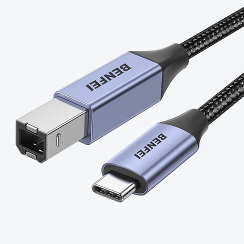 BENFEI USB Printer Cable, 6.6FT/2 Meter USB A to USB B Cable for HP, Canon, Brother, Dell, Epson, Lexmark, Xerox, Grey in Kuwait