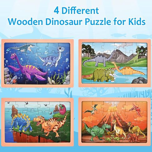 Puzzles for Kids Ages 4-6, Wooden Puzzles for Toddlers, 4 Packs 24 PCS Thickened Sea and Animal Puzzle Toys, Preschool Educational Puzzle Toys for Boys and Girls 3 4 5 6 Years Old in Saudi Arabia