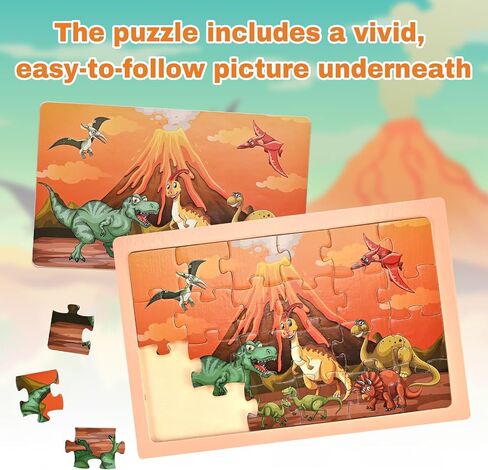 Puzzles for Kids Ages 4-6, Wooden Puzzles for Toddlers, 4 Packs 24 PCS Thickened Sea and Animal Puzzle Toys, Preschool Educational Puzzle Toys for Boys and Girls 3 4 5 6 Years Old in Saudi Arabia
