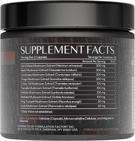 Shroom Vroom 10-in-1 Mushroom Supplement, Lion’s Mane, Reishi, Cordyceps, Chaga, Turkey Tail, Tremella, Shiitake, Maitake, Cognition, Immune, Energy, Vitality, Focus, Brain in Saudi Arabia