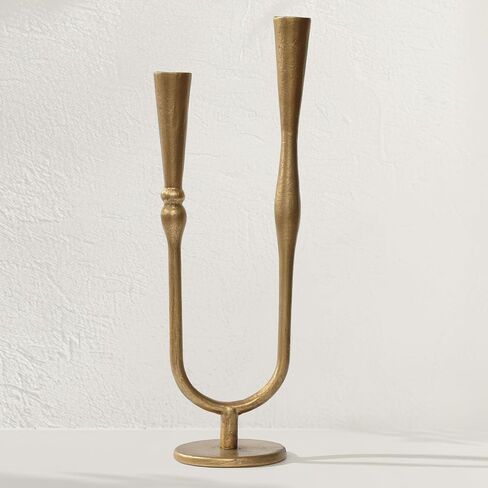 Cast Iron Candelabra, Antique Brass Metal Candlestick Holder, Elegant Wedding & Event Candle Stand, Vintage Decorative Candelabra for Home & Dining Room in Kuwait