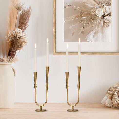 Cast Iron Candelabra, Antique Brass Metal Candlestick Holder, Elegant Wedding & Event Candle Stand, Vintage Decorative Candelabra for Home & Dining Room in Kuwait