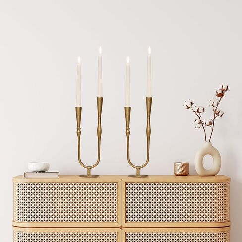 Cast Iron Candelabra, Antique Brass Metal Candlestick Holder, Elegant Wedding & Event Candle Stand, Vintage Decorative Candelabra for Home & Dining Room in Kuwait