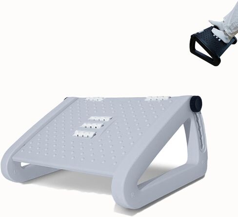 Foot Rest for Under Desk at Work, Adjustable Ergonomic Accessories Portable Small Foot Stool Massager, Office Computer Foot Hammock Rest for High Gaming Chair Tall Footrest for Couch(Black) in Saudi Arabia