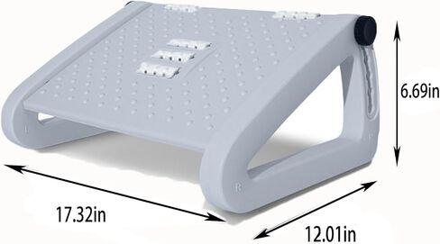 Foot Rest for Under Desk at Work, Adjustable Ergonomic Accessories Portable Small Foot Stool Massager, Office Computer Foot Hammock Rest for High Gaming Chair Tall Footrest for Couch(Black) in Saudi Arabia