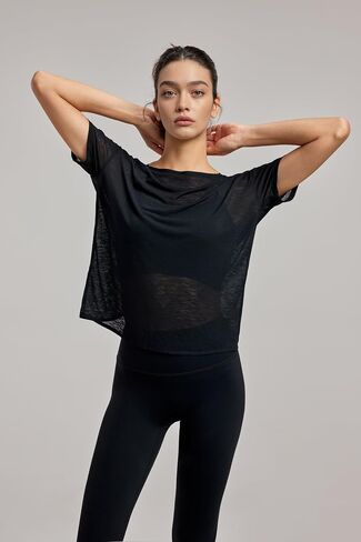 Altiland Open Back Procleout Tirt for Woman ، Ultra-Soft Quick Dry Athletic Tee Yoga تشغيل قمم قصيرة الأكمام in Kuwait