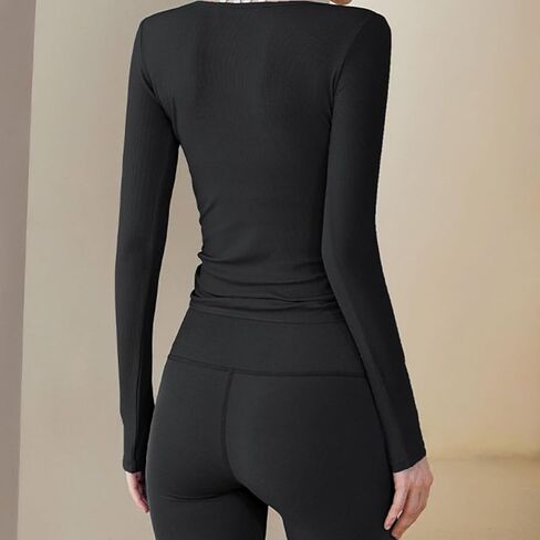 Aopwsrlyi Women's Proclout Wrapt Top Slim Fit Long Sleeve Deep V Deep Dev Dear Writ in Kuwait