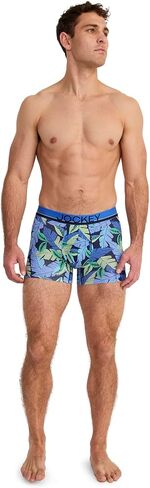 Jockey Men's Underwear True Style 4" Trunk - 3 Pack, Fanning Flora/True Blue/Frolic Stripe, M in Saudi Arabia