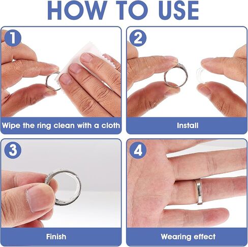 20pcs حجم الحلقة للحلقات الفضفاضة حجم الحلقة غير مرئية حرس الخاتم الحراس الفواصل الفواصل الحلزونية ريسته رنين صافحة مشد حلقة مشدود مع قطعة قماش تلميع غير انزلاق مريحة حلقات بحجم 1 مم و 10 مم in Saudi Arabia
