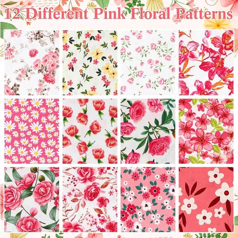 Ganeen 60 PCS Cotton Jelly Valentine's Day Fabric Flock Heart Fabric Strips Valentine's Day Skilting Roll for Gract Cloth Craft DIY ، 12 Styles in Kuwait