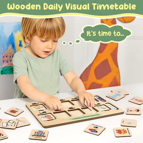 Joyreal Visual Schedule for Kids, Morning Bedtime Routine Chart for for Toddlers, Daily schedule behavior chore chart with 135 Cards for Home School in Saudi Arabia