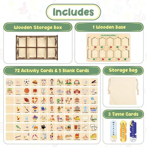 Joyreal Visual Schedule for Kids, Morning Bedtime Routine Chart for for Toddlers, Daily schedule behavior chore chart with 135 Cards for Home School in Saudi Arabia