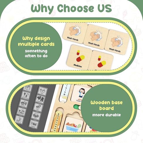 Joyreal Visual Schedule for Kids, Morning Bedtime Routine Chart for for Toddlers, Daily schedule behavior chore chart with 135 Cards for Home School in Saudi Arabia