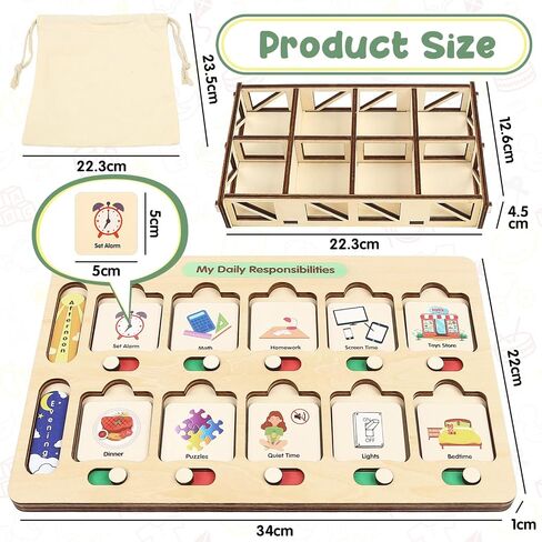 Joyreal Visual Schedule for Kids, Morning Bedtime Routine Chart for for Toddlers, Daily schedule behavior chore chart with 135 Cards for Home School in Saudi Arabia