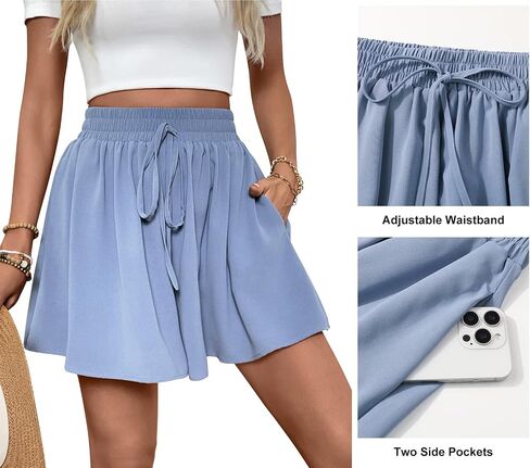 Women's Athletic Shorts High Waist Quick Dry Summer Short Stretch Drawstring Shorts with Pockets in Saudi Arabia