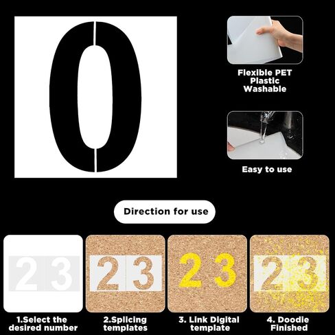 36 Pieces Large Letter Stencils Number Stencils Reusable Alphabet Stencils Numbers Templates Art Craft Stencils for Wood Wall Rock Fabric Signage Chalkboard Painting DIY Projects (19 Inch) in Saudi Arabia