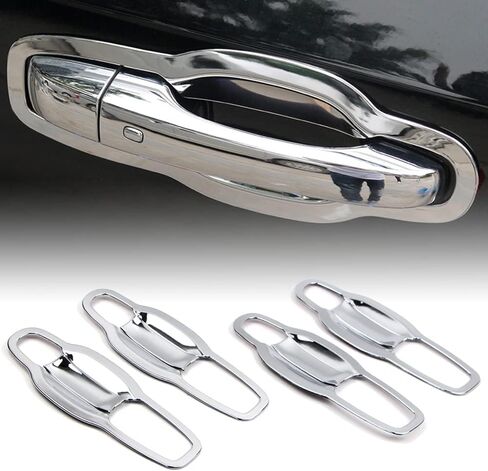 Dreamseek Door Handle Cover متوافق مع Jeep Grand Grand Cherokee Patriot Compass 07-13 ، Chrysler 200 300 Sebring ، Dodge Avenger Caliber Magnum Durango Grand Caravan chompling trim w/o Smart Keyhole in Kuwait