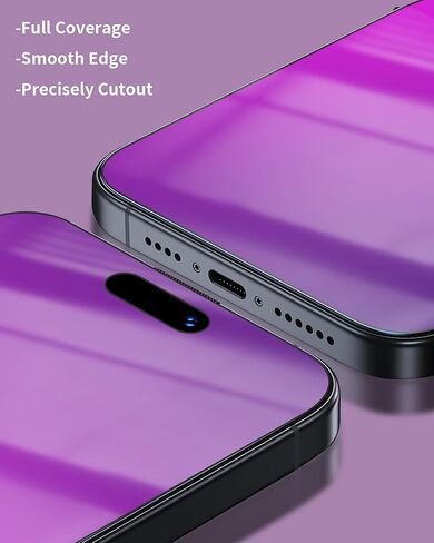 2 Pack Privacy screen protector Compatible with iPhone 13 Pro Max and Compatible with iPhone 14 Plus anti Blue light eye protection Mirror Tempered Glass Gradient Colorful Anti-Spy Anti-Peep in Kuwait