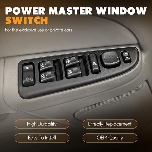 158833323 قفل الباب الجانبي الأمامي ومفتاح نافذة الطاقة وغطاء إطار رمادي يناسب 2003-2008 CHEVY AVALANCHE SILVERADAD SIVARODAD TAHOE GMC YUKON SIERA YUKON XL CADILLAC ESCALADE ، 901-075 in Kuwait