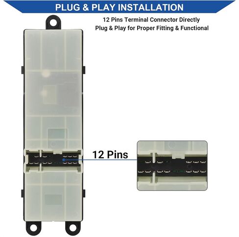 Master Window Switch Power Control Button Front Left Driver Side Compatible with 2005-2012 Nissan Frontier, 2005-2012 Nissan Xterra Replacement OEM 25401-EA003 1 Auto Button 12 Pins in Saudi Arabia