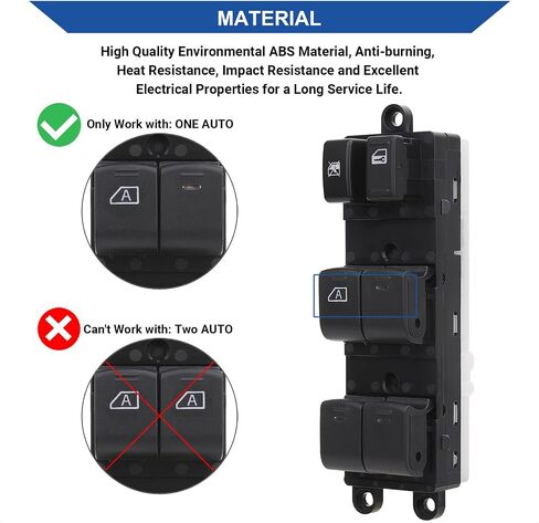 Master Window Switch Power Control Button Front Left Driver Side Compatible with 2005-2012 Nissan Frontier, 2005-2012 Nissan Xterra Replacement OEM 25401-EA003 1 Auto Button 12 Pins in Saudi Arabia