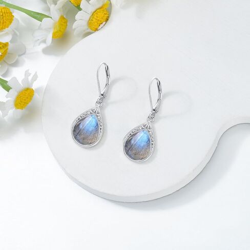 Teardrop Earrings for Women Celtic Filigree Drop Earrings Sterling Silver Leverback Jewelry Christmas Gifts for Women Mom in Kuwait