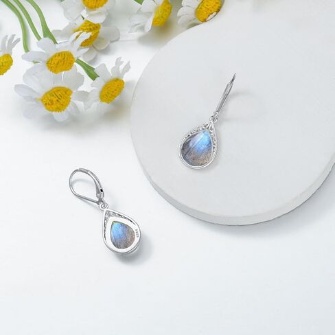 Teardrop Earrings for Women Celtic Filigree Drop Earrings Sterling Silver Leverback Jewelry Christmas Gifts for Women Mom in Kuwait