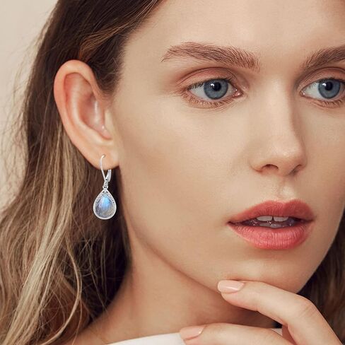 Teardrop Earrings for Women Celtic Filigree Drop Earrings Sterling Silver Leverback Jewelry Christmas Gifts for Women Mom in Kuwait