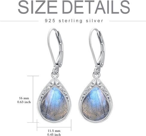 Teardrop Earrings for Women Celtic Filigree Drop Earrings Sterling Silver Leverback Jewelry Christmas Gifts for Women Mom in Kuwait