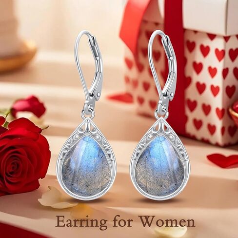 Teardrop Earrings for Women Celtic Filigree Drop Earrings Sterling Silver Leverback Jewelry Christmas Gifts for Women Mom in Kuwait