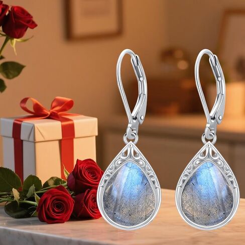 Teardrop Earrings for Women Celtic Filigree Drop Earrings Sterling Silver Leverback Jewelry Christmas Gifts for Women Mom in Kuwait