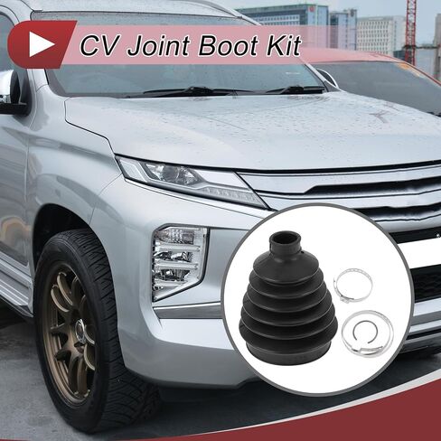 1 Set CV Joint Boot Kit for Mitsubishi Montero 2001-2006 Outer Constant Velocity Joint Boot W/Clamps No.MR528639 Black Rubber in Saudi Arabia