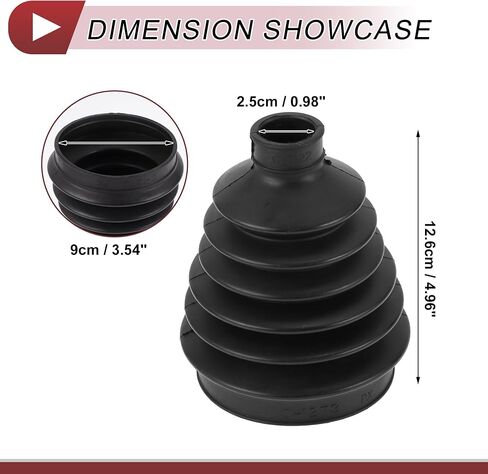 1 Set CV Joint Boot Kit for Mitsubishi Montero 2001-2006 Outer Constant Velocity Joint Boot W/Clamps No.MR528639 Black Rubber in Saudi Arabia